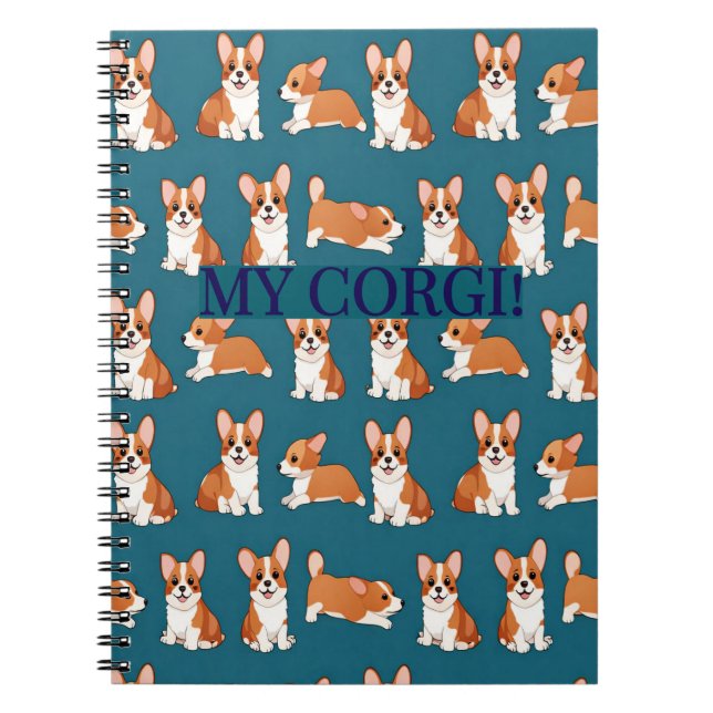 Corgi Puppy Notebook Journal Anteckningsbok (Framsidan)