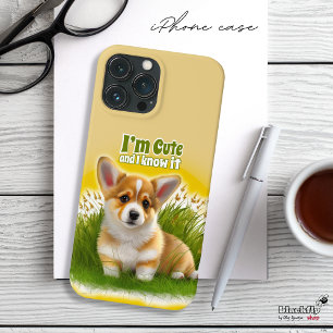Corgi puppy på gräset Söt husdjur