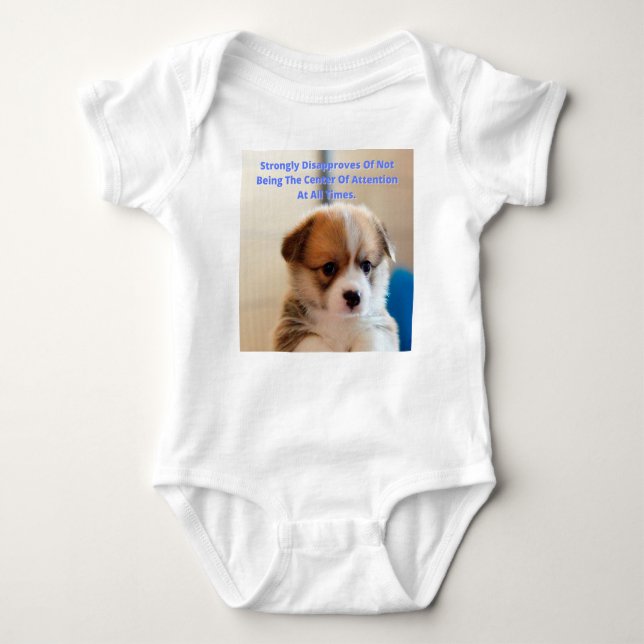 Corgi Puppy - uppmärksamhet T Shirt (Framsida)