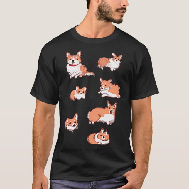 Corgi Pups T Shirt (Framsida)