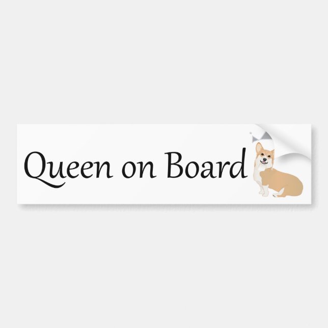 Corgi Queen on Board Bildekal (Framsidan)