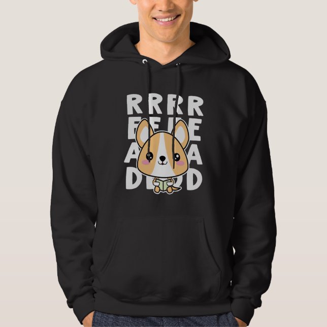 Corgi Reading Hoodie (Framsida)