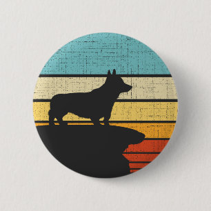 Corgi Retro Vintage 60s 70:e Hund Puppy Owner Älsk Knapp