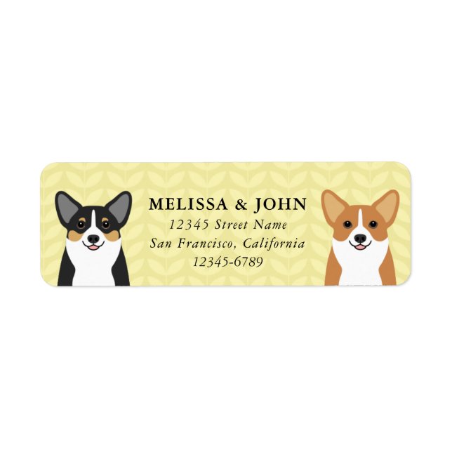 Corgi Returadressetiketter Returadress Etikett (Framsidan)