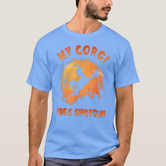 Corgi Rides Pistol Funny Corgi Hund älskare Hallow T Shirt