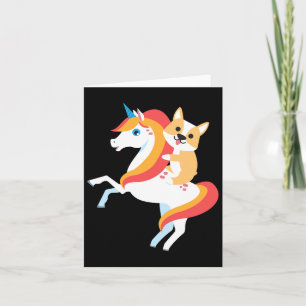 Corgi Riding Unicorn Cute Rolig hund Halloween-kos Kort