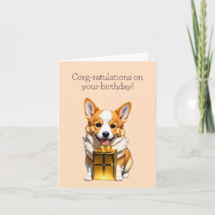Corgi-rific Cute Funny Birthday Card Kort