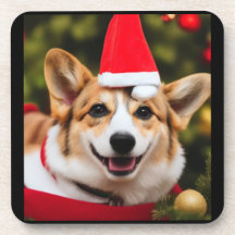 Corgi-roligten. Cogi i en christmas hat