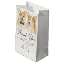 Corgi Rosé Elfenbensvit Bröllop Tack Monogram