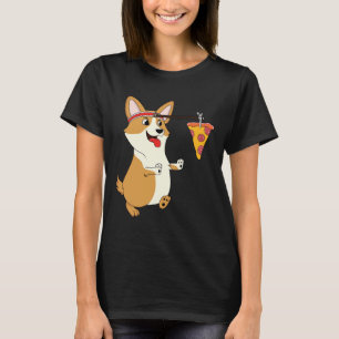 Corgi Running Pizza T Shirt