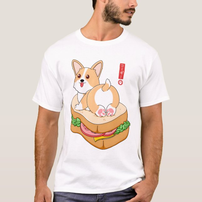 Corgi Sandwich T Shirt (Framsida)