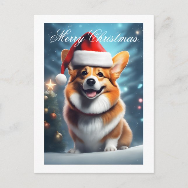 Corgi Santa Helg Vykort (Framsida)