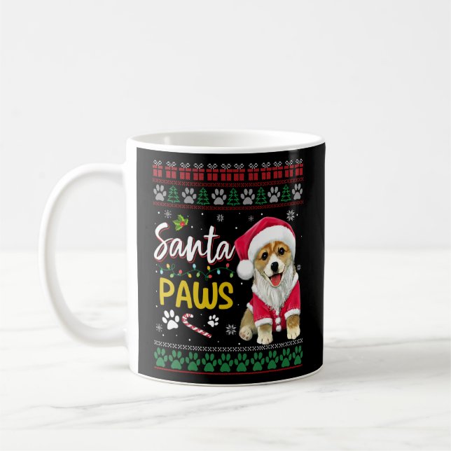 Corgi Santa Hund Tass jul-Hund Christma Kaffemugg (Vänster)