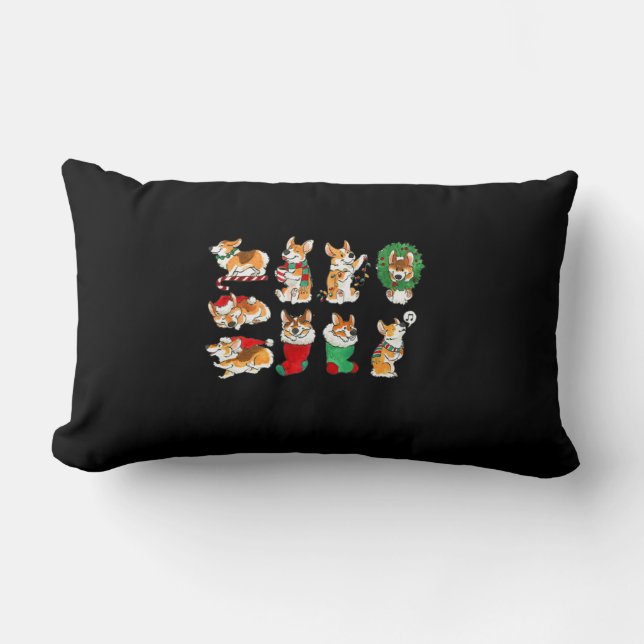 Corgi Santa Julafton Finny jul Lumbarkudde (Framsida)