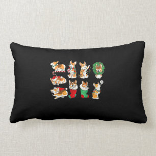 Corgi Santa Julafton Finny jul Lumbarkudde