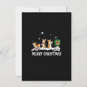 Corgi Santa Julgran Ljus Decor Funny Scar Inbjudningar