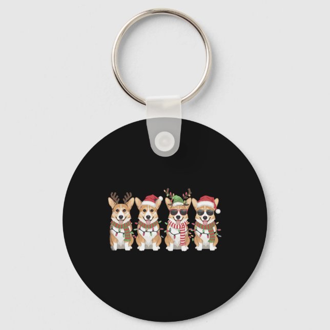 Corgi Santa Julgran Ljus Julafton Boys Manar Co Nyckelring (Framsida)