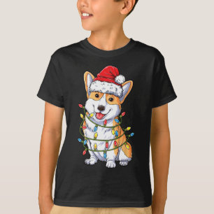Corgi Santa Julgran Ljus Julafton Boys Manar Co T Shirt