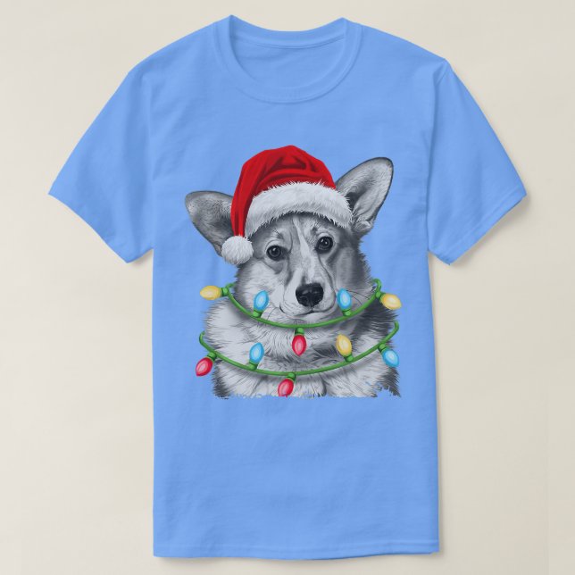 Corgi Santa Julgran Ljus Julafton Boys Manar Co T Shirt (Design framsida)