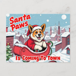 Corgi Santa Tassar Helg Vykort