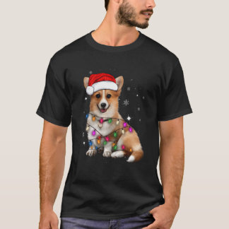 Corgi Santa Träd Ljus Julafton Cute Hund älskare C T Shirt