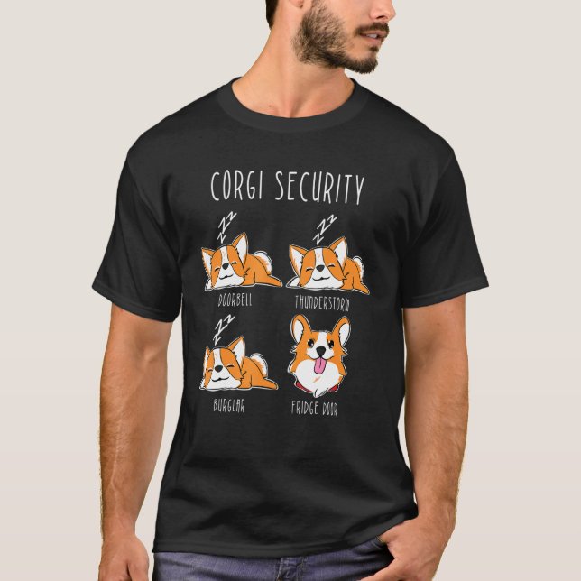 Corgi Security Corgi Dog Humor T Shirt (Framsida)