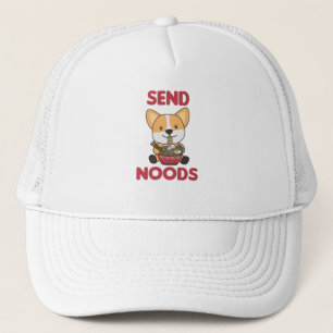 Corgi Send Noods Ramen Cute Kawaii Noodles Hundar Keps