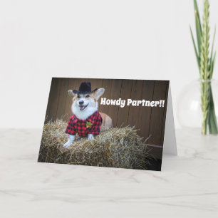 Corgi sheriff födelsedagskort kort