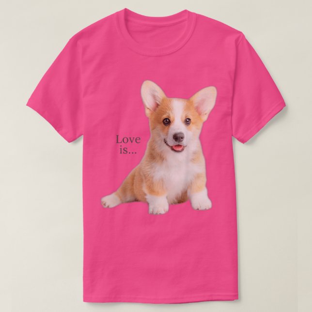 Corgi Shirt Kärlek är Hund Pappa, Mamma, marionen  T (Design framsida)