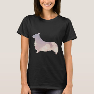 Corgi Silhouette med Rosa och Lavender Ljus T Shirt