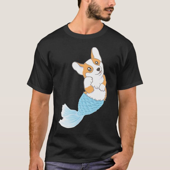 Corgi Sjöjungfru Mercorgi T Shirt (Framsida)