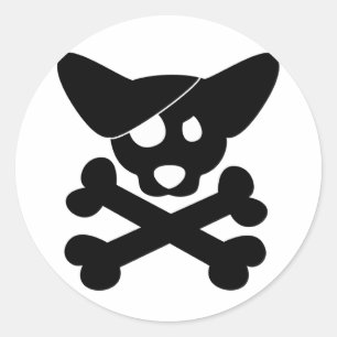 Corgi Skull & Crossbone Stickers Runt Klistermärke