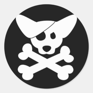 Corgi Skull & Crossbone Stickers Runt Klistermärke