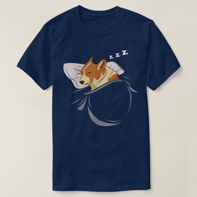 Corgi Sleep Sleeping Pyjamas Top Gift Corgi  T Shirt (Design framsida)