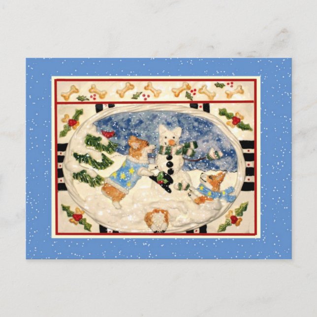 Corgi Snögubbe vykort (Framsida)