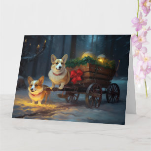 Corgi Snowy Sleigh-juldekretet Kort