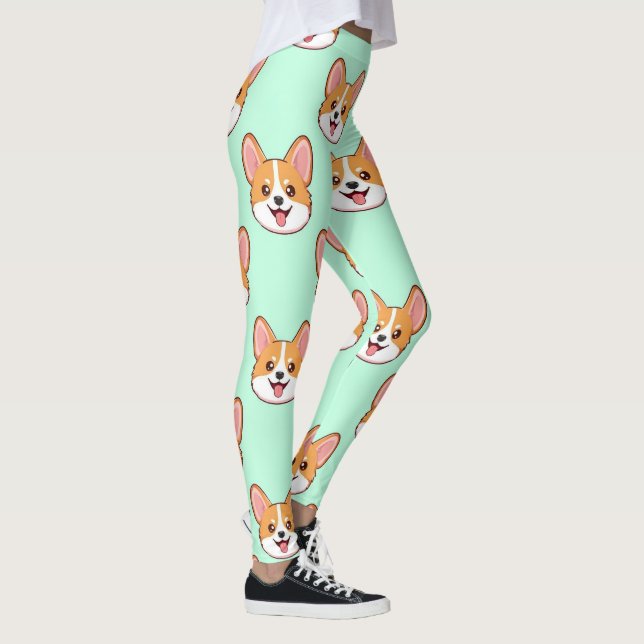 Corgi Söt Hund Älskare Mönster Leggings (Höger)
