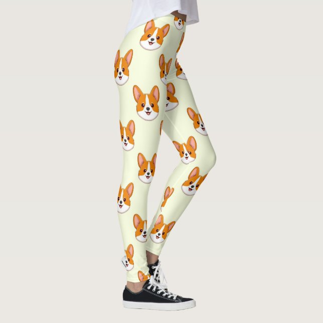 Corgi Söt Hund Älskare Mönster Leggings (Höger)