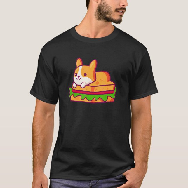 Corgi söt hund smörgås t shirt (Framsida)