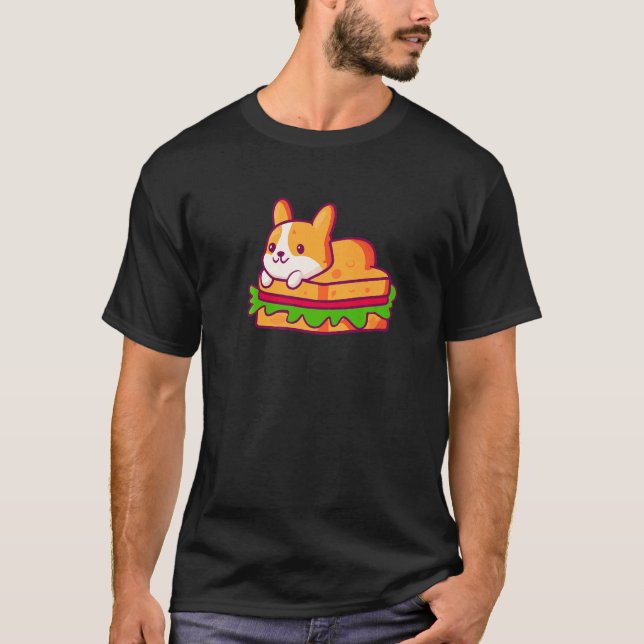 Corgi Söt Hund Smörgås T Shirt (Framsida)
