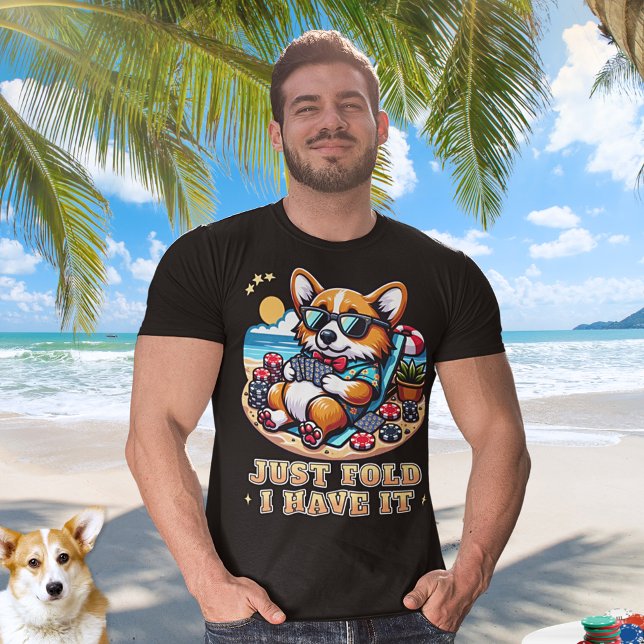 Corgi-spelkort sommarsemesteravacation Funny Poker T Shirt (Skapare uppladdad)