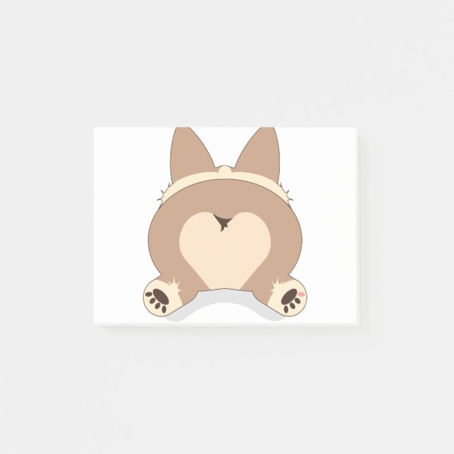 Corgi Sploot Post-it Block (Framsida)