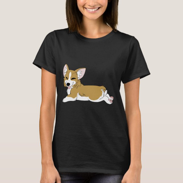 Corgi Sploot T Shirt (Framsida)