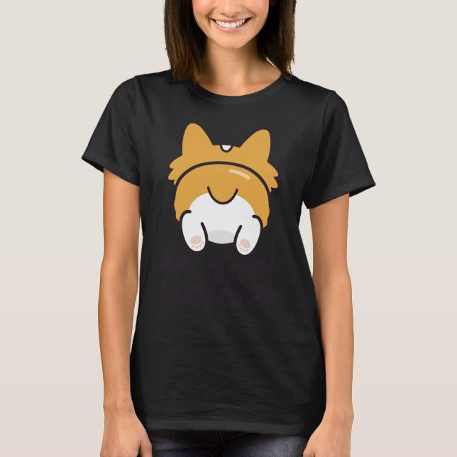 Corgi Splooting 388 T Shirt (Framsida)