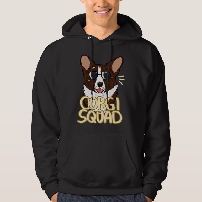 Corgi Squad Brindle Hoodie (Framsida)