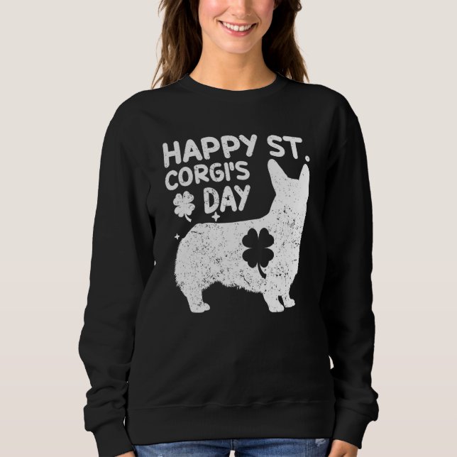 Corgi St Patricks Day Lucky Mamma Hund Mamma Allti T Shirt (Framsida)