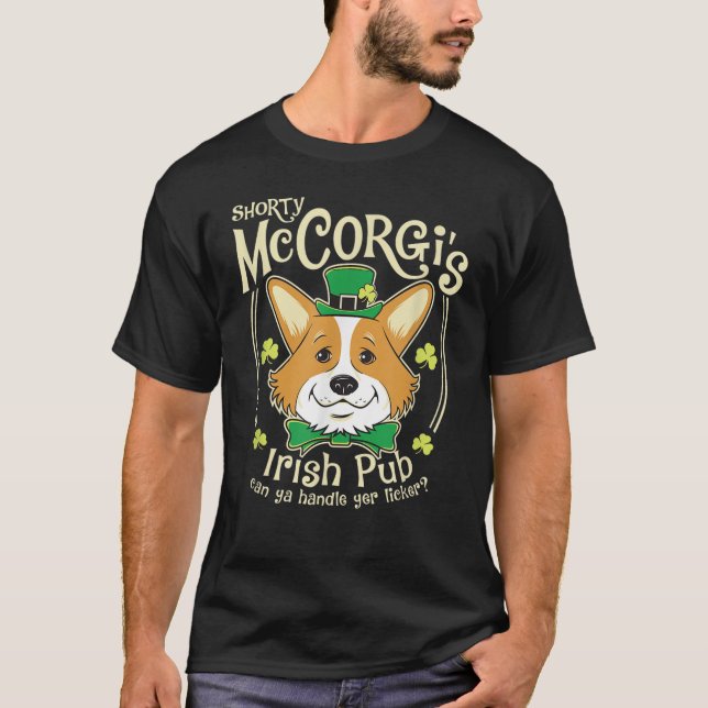 Corgi St. Patrick's Day T Shirt (Framsida)