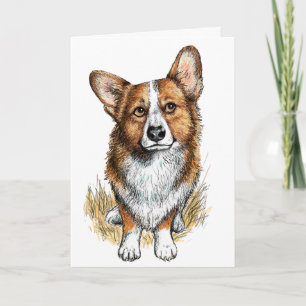 Corgi Standard, 5-tums x 7-tums mappat gratulation Kort