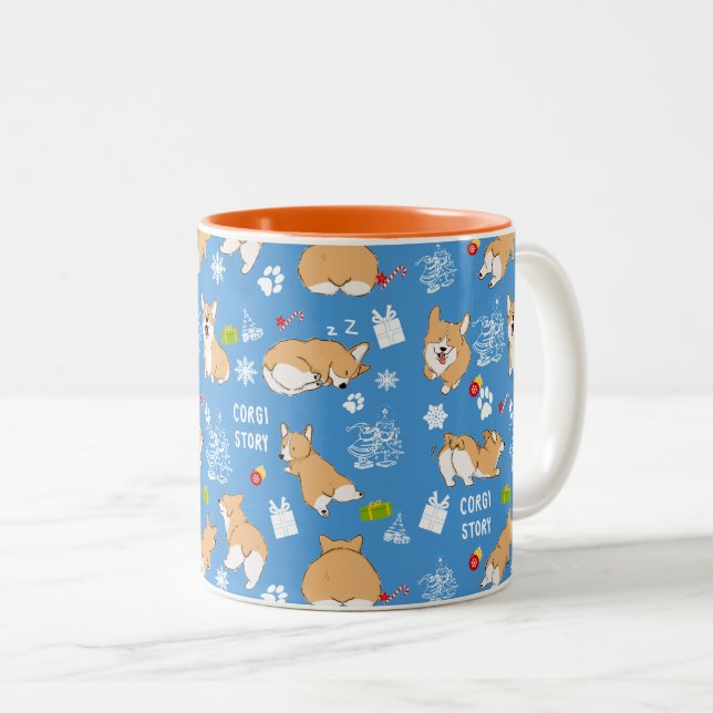 Corgi Story jul 2-tonkaffe Mugg (Framsida höger)