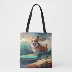 Corgi  Strand Surfing Målning Tygkasse